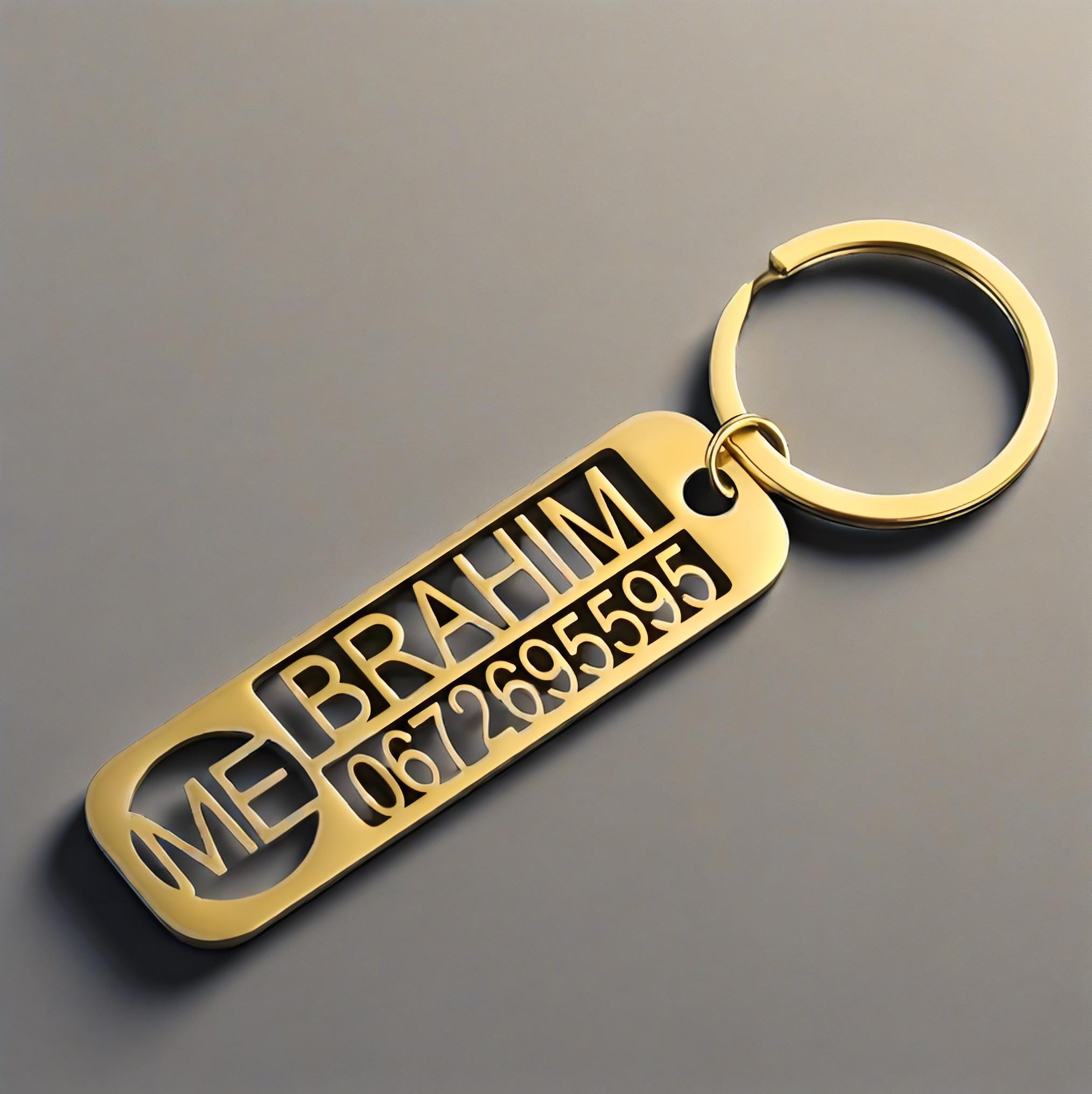 Car Accessories Name - Брелок с именем и номером на