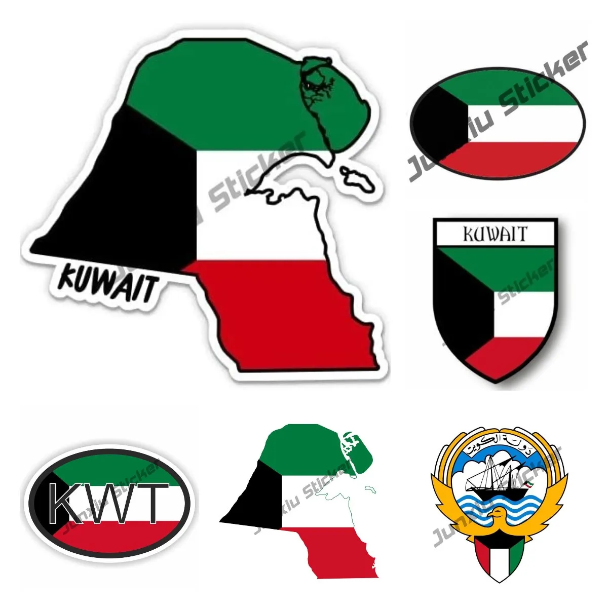 Car Accessories Kuwait - Виниловая наклейка с флагом Кувейта, забавная