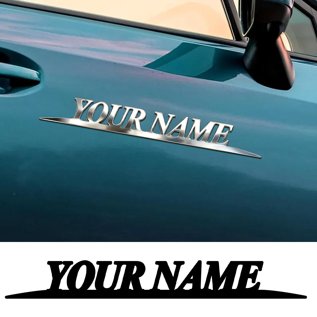 Car Accessories Name - Металлические модные наклейки YOUR NAME, индивидуальный