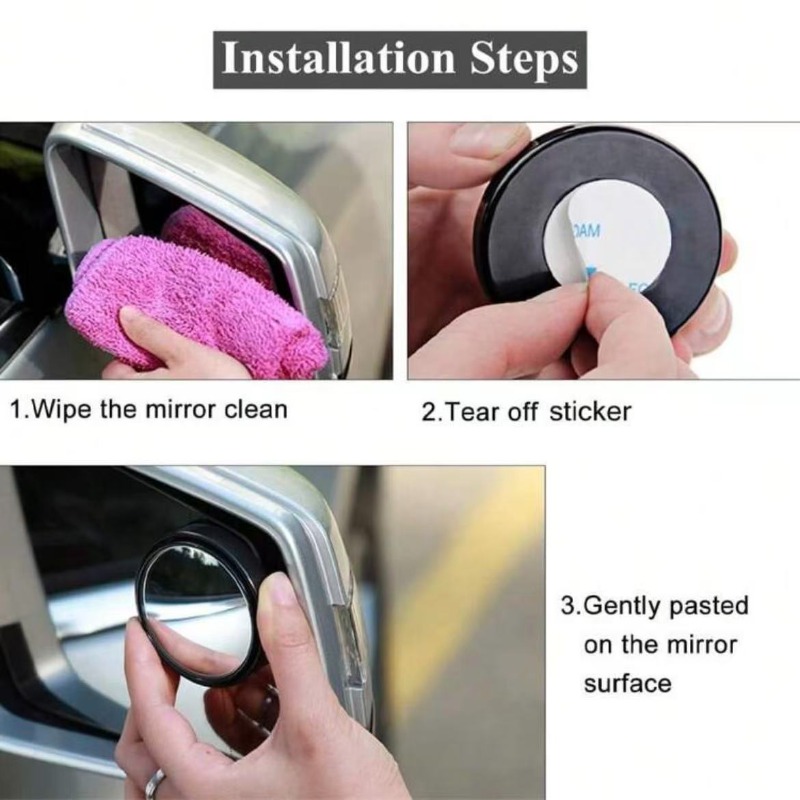 Car Blind Spot Mirror - Комплект из 2 круглых выпуклых зеркал
