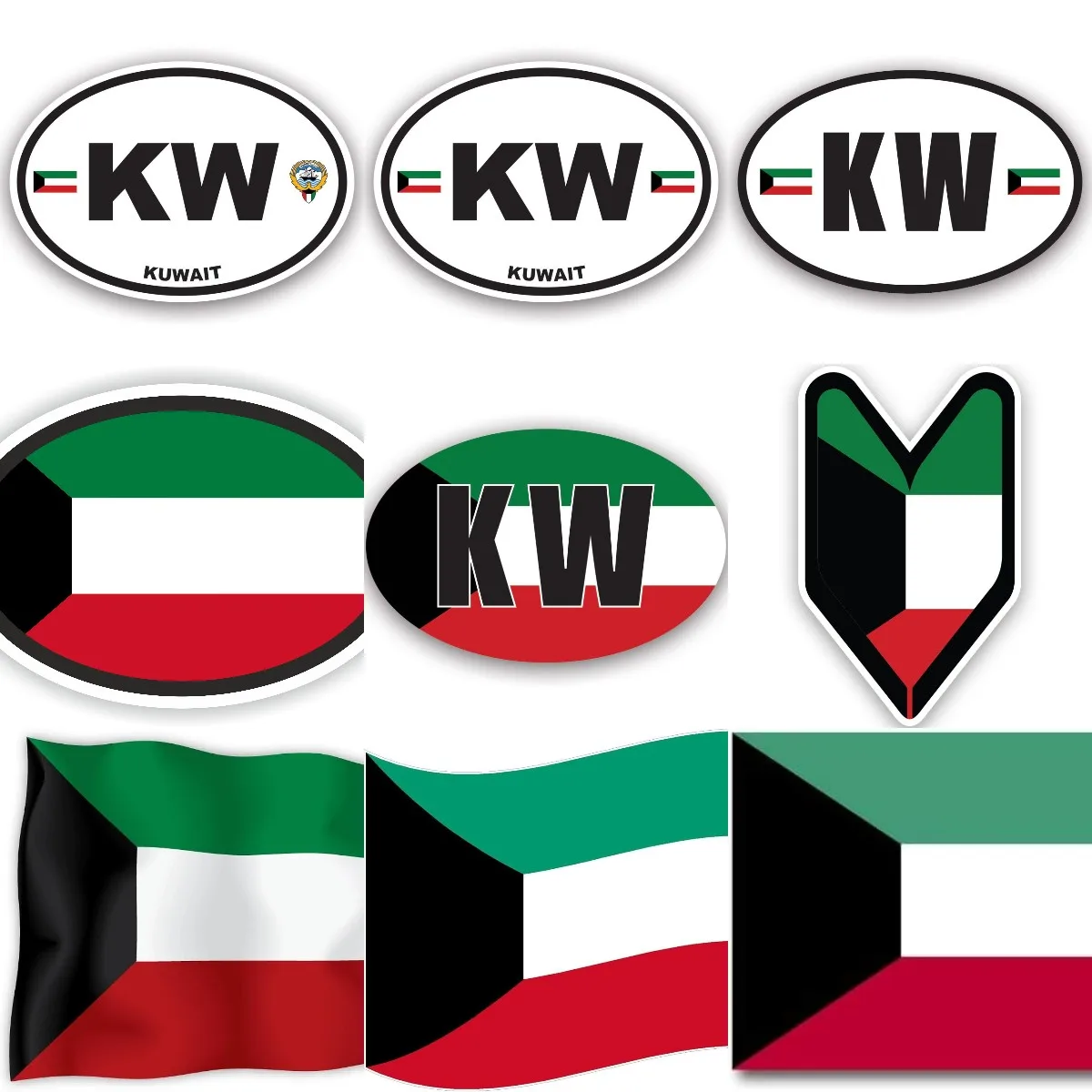 Car Accessories Kuwait - КВт Кувейт флаг эмблема креативные наклейки