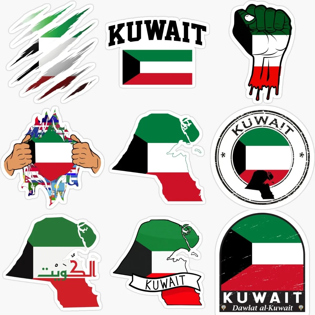 Car Accessories Kuwait - KWT Кувейт флаг карта эмблема креативные