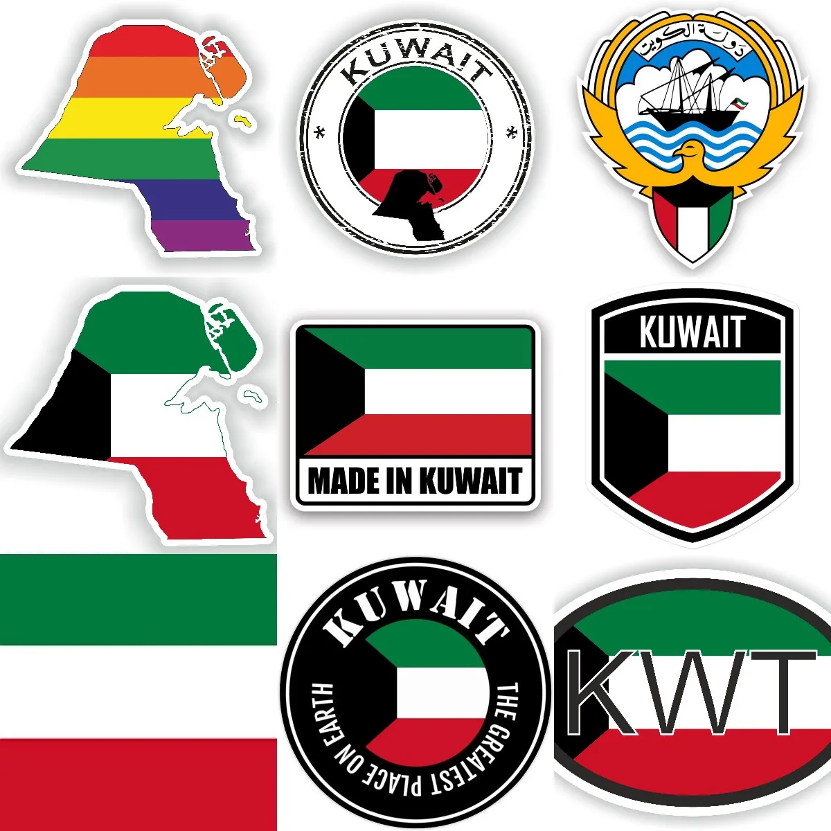 Car Accessories Kuwait - KWT Кувейт флаг карта национальный герб